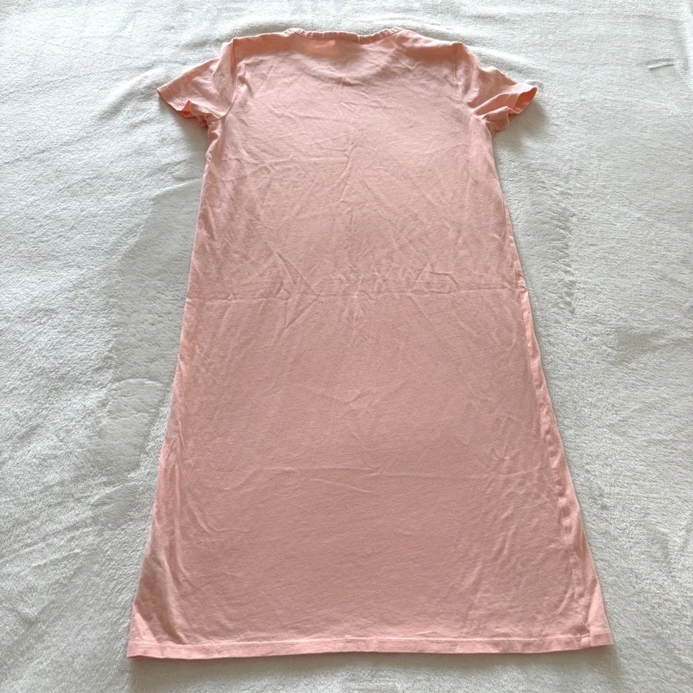 J.Crew Pink T Shirt‎ Dress Short Sleeve Crew Neck Cotton XXS Casual Midi